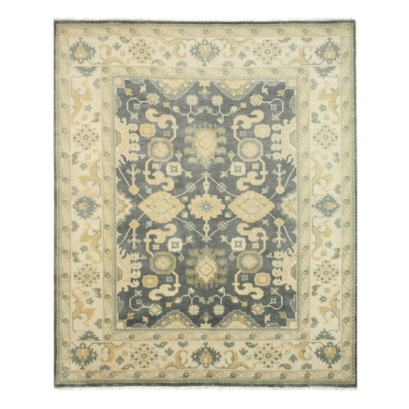 Hand-knotted Wool Blue Traditional Oriental Oushak Rug