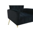 thumbnail image 6 of Velvet Accent Chair with Ottoman, Upholstered Chair and Ottoman Set, Tufted Lounge Armchair with Footrest and Wingback, Comfy Reading Chair for Living Room Bedroom, Black, 6 of 8