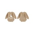 thumbnail image 2 of RUINIXCW Newborn Baby Girl Boy Silly Goose Outfit Knit Sweater Romper Infant Baby Girl Fall Winter Warm Sweaters Clothes Long Sleeve Letter Embroidery Bodysuit, 2 of 8