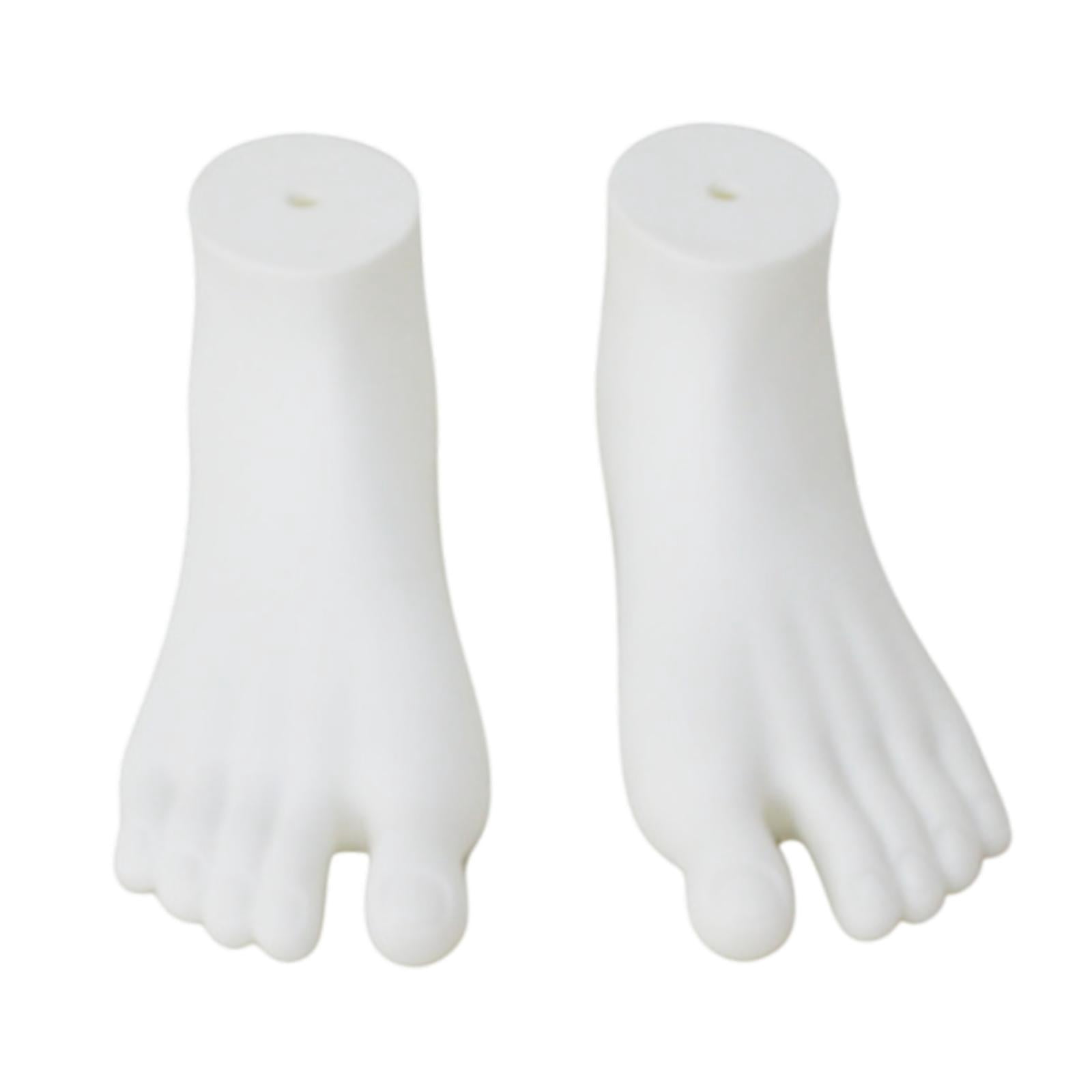 MAGIDEAL 2 Pieces Mannequin Foot Display Model Lifelike Home Foot Forms Sandal Photography Props Showcase Malls Stockings Manikin Feet White