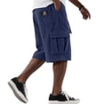 thumbnail image 2 of Men's Solid Corduroy Cargo Shorts Multi Pocket Elastic Drawstring Waist Relaxed Knee Length Streetwear Casual Workout Shorts, 2 of 6