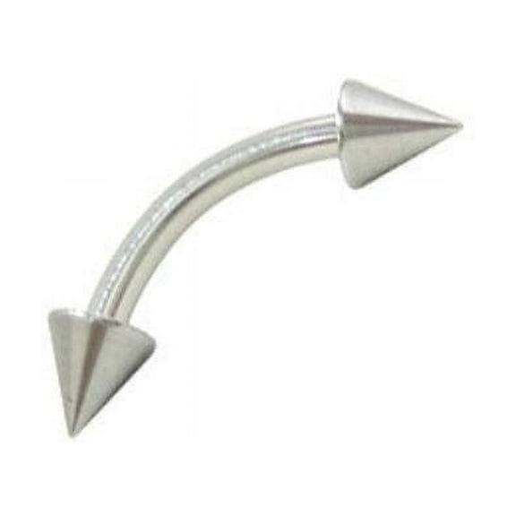 Curved Barbell Eyebrow Piercing Ring (18G, 9.5mm) with Spike Beads