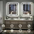 thumbnail image 2 of LED Mirror for Bathroom x Backlit + Front Lighted Bathroom Mirror with Lights HighDensity Double Light Strips Colors ShatterProof Fog and Brightness Memory, 2 of 8