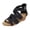 Black, variant on Women's Open Toe Wedge Gladiator Sandals High Top with Back Zipper Shoes Breathable Soft Orthopedic Vintage Wedge Heels Black Size 9