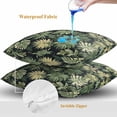 thumbnail image 4 of Throw Pillow Covers 24x24 Inch Set of 2, Palm Tree Leaves Waterproof Outdoor Pillow Covers, Summer Tropical Green Botanical Decorative Cushion Pillowcases for Couch, Sofa, Bed, Garden, Patio, 4 of 9
