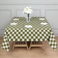 thumbnail image 3 of Olive Green and White Checkerboard Pattern Square Tablecloth,Waterproof Square Table Cover,Wipeable Spillproof Washable Table Cover for Home Kitchen Party Decor 60"x60"(152x152cm), 3 of 6