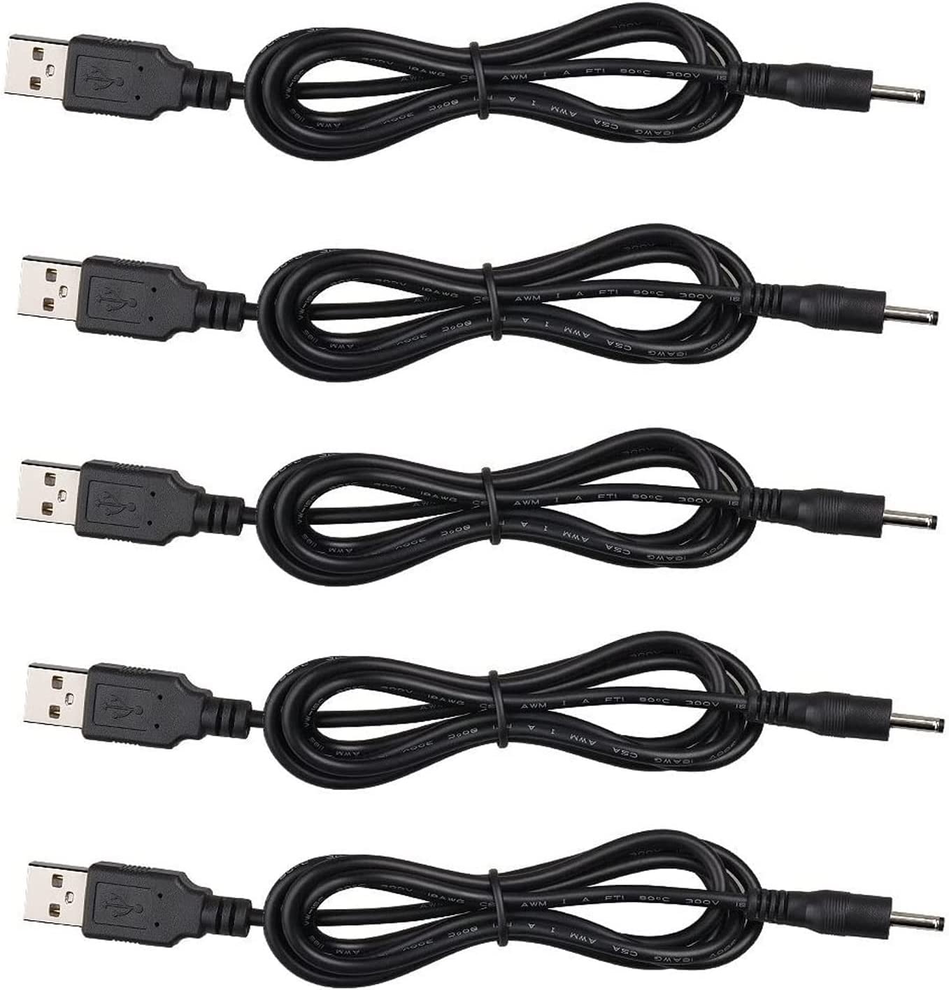 DC Power Cord USB to DC 3.5mm x 1.35mm Barrel Jack Adapter Connector