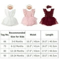 thumbnail image 4 of IBTOM CASTLE Baby Girls Lace Bodysuit Boho Clothes 1st Birthday Cake Smash Outfit Newborn Photography Outfits Summer Sunsuit 6-12 Months Pink Lace, 4 of 4