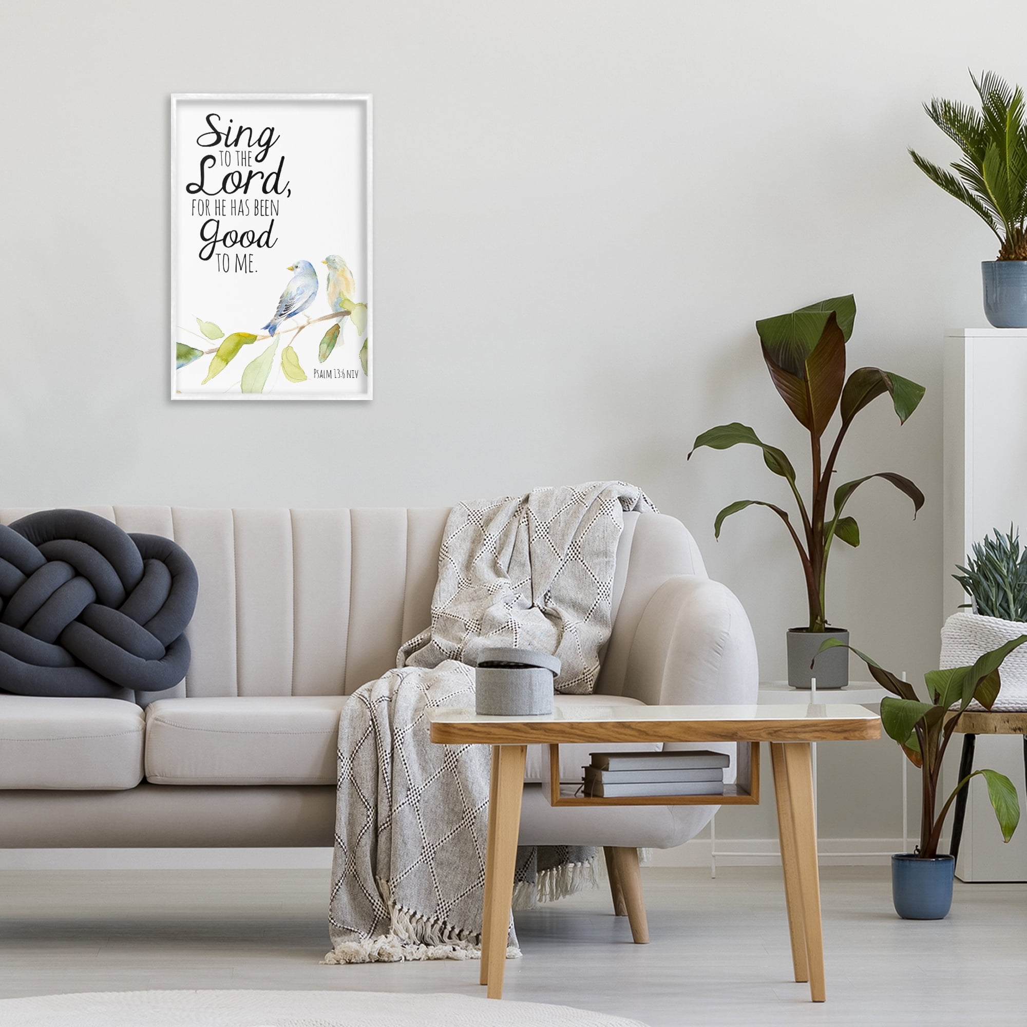 Stupell Industries Sing To The Lord White Framed Giclee Art, design by Lanie Loreth