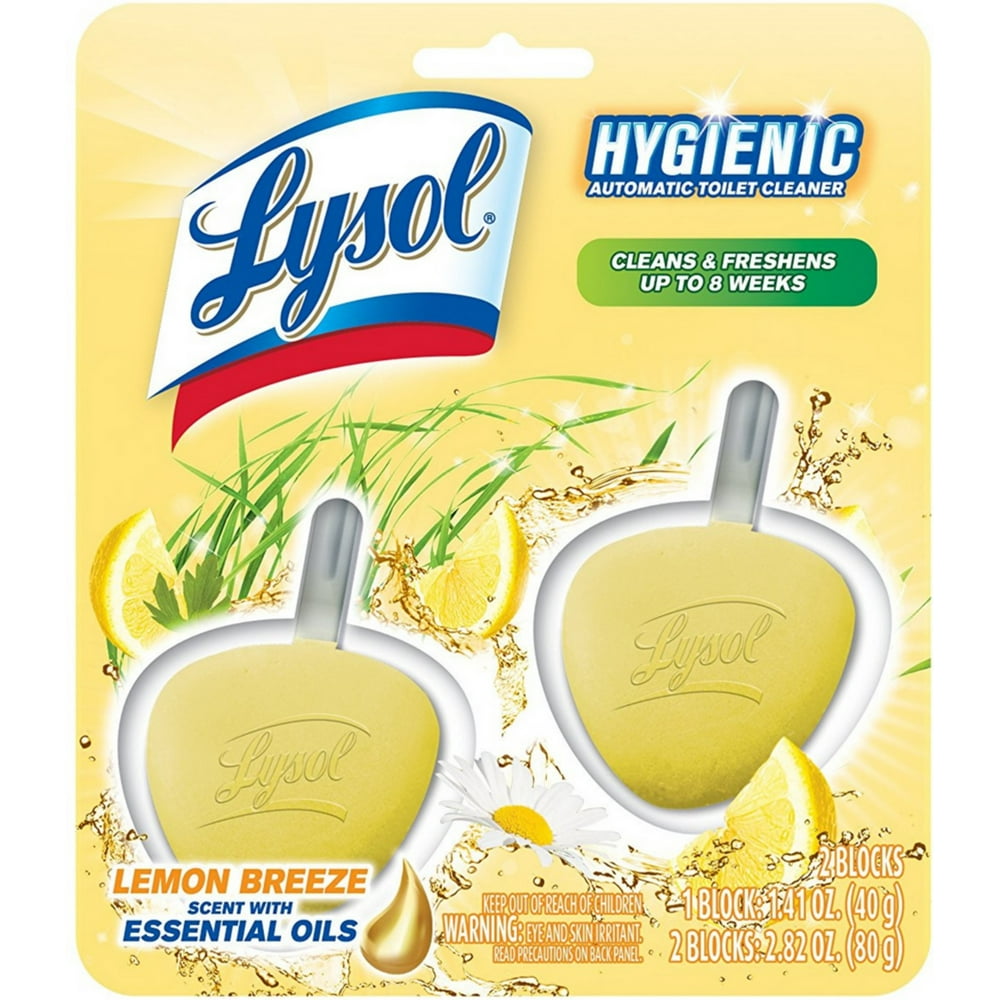 LYSOL Hygienic Automatic Toilet Bowl Cleaner, Lemon Breeze 2 ea (Pack