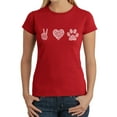 thumbnail image 1 of Women's Word Art T-Shirt - Peace Love Dogs, 1 of 2