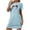 Blue1, variant on Jgppe Women's Sleep Shirt Dress Valentine's Day Printed Round Neck Short Sleeve Nightdress Sleepwear