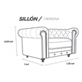 thumbnail image 2 of Sillón ConfortoPiel 100% Piel Genuina Chesterfield Grasso, 2 of 3