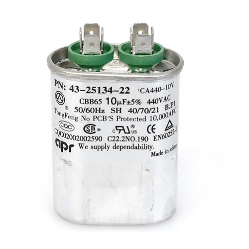 43-100496-45 - OEM Rheem Upgraded Replacement Oval Run Capacitor 10 uf MFD 440 Volt VAC