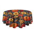 thumbnail image 5 of Pioneer Flower Round Tablecloth 60" X 60",Wrinkle Wipeable Table Cloth for Kitchen Dining Room Picnic Patio Party, 5 of 6