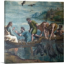 ARTCANVAS The Miraculous Draught of Fishes 1515 Canvas Art Print by Raphael - Size: 18" x 18" (0.75" Deep)