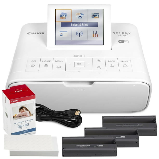 Canon SELPHY CP1300 Compact Photo Printer (White) with WiFi and
