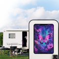 thumbnail image 2 of FUIALDOLG Butterfly Flower RV Window Shade,17.3x26 inch Foldable Blackout Camper Door Window Cover for Sun Shades UV Rays Protection, Purple Galaxy Fashion RV Accessories Universal Fit, 2 of 7
