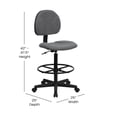 thumbnail image 2 of Scranton & Co Patterned Ergonomic Drafting Chair in Gray, 2 of 5