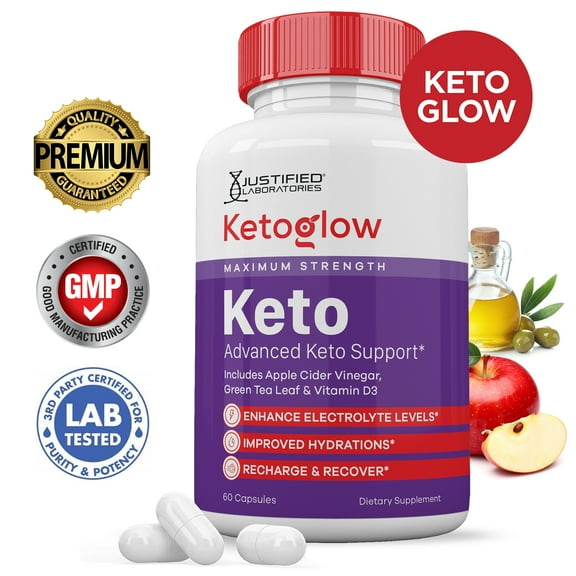 Keto Glow ACV Pills 1275mg Alternative to Gummies Dietary Supplement 60 Capsules