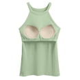 thumbnail image 5 of Baberdicy Built-in Bra Camisole - Women's Seamless Sleeveless Undershirt, Supportive Padded White Layering Tank Top (Green | XL), 5 of 6
