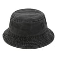 thumbnail image 2 of Washed Cotton Bucket Hats Packable Summer Outdoor Cap Travel Beach Sun Hat Plain Colors for Men Women, 2 of 7