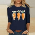 thumbnail image 2 of Hauts pour Femmes Printemps/été 2025 Imprimé de Pâques Manches 3/4 Col Rond Haut/chemise Blouses pour Femmes, 2 of 6