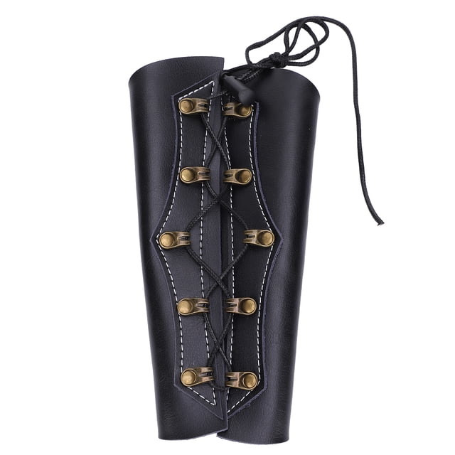 Protector de brazo de tiro con arco, protección de brazos ajustable de cuero sintético, accesorios de correa de seguridad