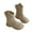 Khaki-03, variant on Girls Star Patch Ankle Boots, Chunky Heel Plush Lined Side Zipper Booties for Fall Winter