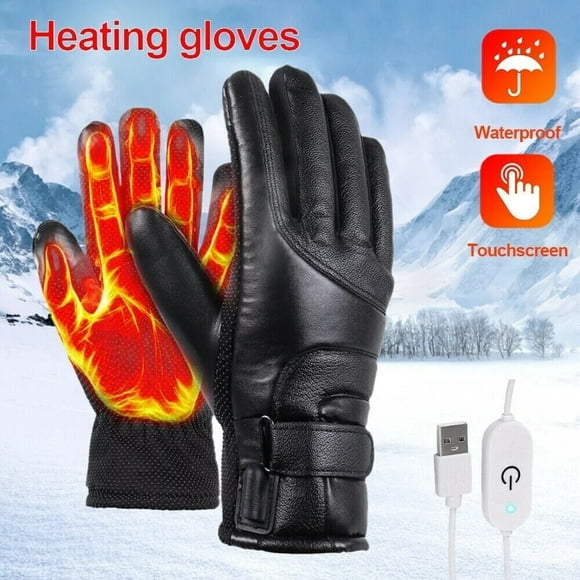 SUTENGDA Men Women USB Electric Heated Gloves Winter 3 Adjustable Heating Glove PU
Leather Waterproof Touchscreen Hand Warmer Ski Outdoor