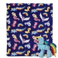 thumbnail image 6 of My Little Pony Cute Rainbow Dash Kids Silk Touch Throw Blanket with Plush Hugger, 6 of 7