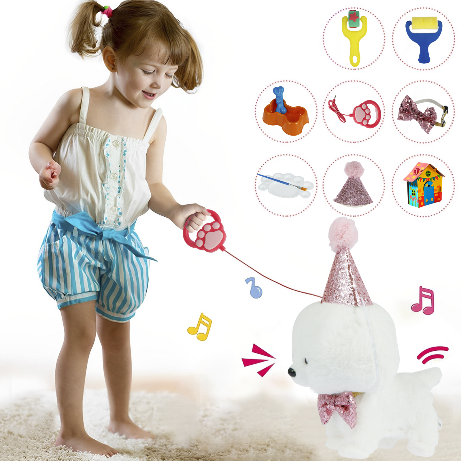 FlGard Electronic Plush Puppy Dog Toy with Remote and Voice Control Interactive Plush Dog Toy
