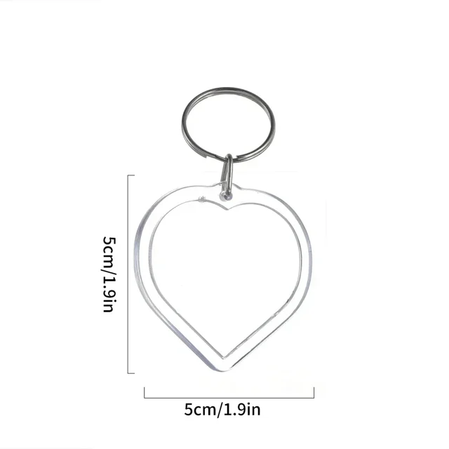 5-100PCS Clear Acrylic Photo Frame Keychain Photo Insert Keyrings Blank Rectangle for Double-Sided Photos DIY Supplies