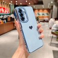 thumbnail image 3 of Compatible with Samsung Galaxy A14 5g 6.6” Phone Case Luxury Plating Cute Elegant Love Heart Cover with Camera Protection Soft Silicone Shockproof Electroplated Bumper for Women Girl (Blue), 3 of 10