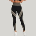 thumbnail image 4 of Resivox Women's High Waisted Color Block Yoga Pants - High Waist Design with Butt-Lifting Effect, Tight-Fit Leggings for Sports & Yoga Sessions, Striped Pattern Khaki L, 4 of 4