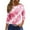 Pink, variant on CIENVNSTG Womens Tops 3/4 Length Sleeve Crew Neck Shirt Summer Fashion Printed Tunic Tops Basic Tees Blouses Loose Fit Pullover Mint Green L