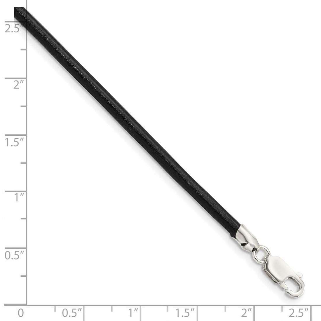 925 Sterling Silver 3mm Black Leather Cord Necklace 20 Inch Pendant Necklace for Women
