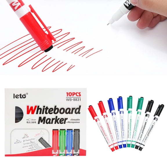 Whiteboard Dry Erase Markers With Eraser Tip Smooth Writing For Office Drawing Board