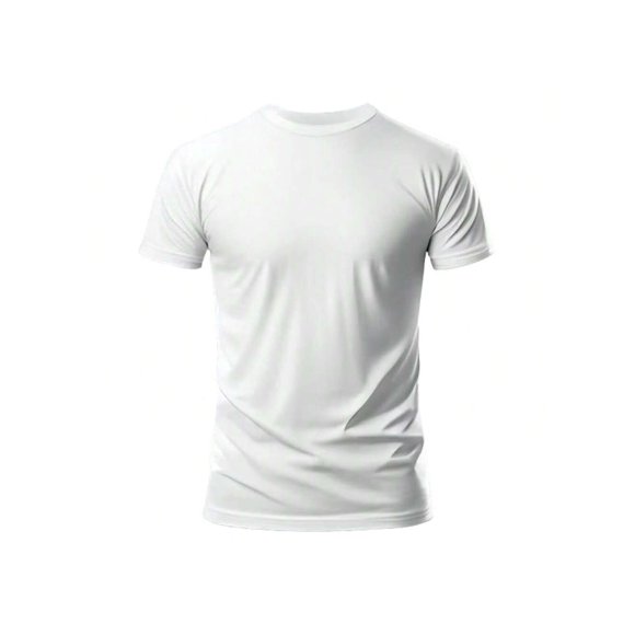 Playera Slim Fit Unisex Cuello Redondo Manga Corta Strech Color Blanco Talla Grande Marca Emil SaEs