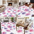 thumbnail image 5 of Large Area Rugs for Living Room Bedroom, Purple Pink Spring Floral 8'x10' Rug Washable Carpet Runner Indoor Outdoor, Summer Botanical Flower Non Slip Floor Mats Rug for Kitchen, Patio, 5 of 8