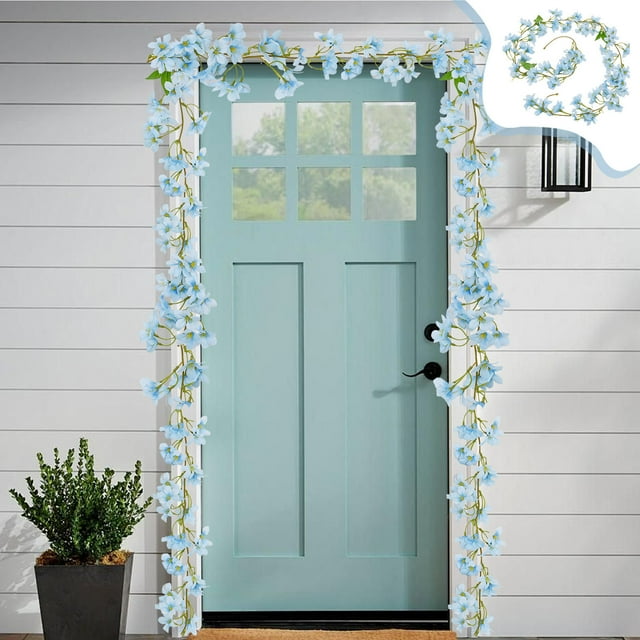 Guirnalda de Flores Artificiales, Enredadera Colgante, Adorno Floral con Follaje, 185cm, para Decoración del Hogar, Bodas y Oficinas
