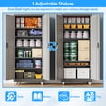 thumbnail image 6 of SUPEER 71 Inches Tall Metal Storage Garage Cabinets with Wheels and 5 Adjustable Shelves, Storage Lockable Cabinet for Garage, Office, Classroom, Assemble Required(Gray), 6 of 9