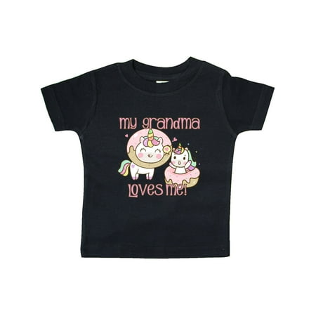 

Inktastic My Grandma Loves Me Unicorns Gift Baby Boy or Baby Girl T-Shirt