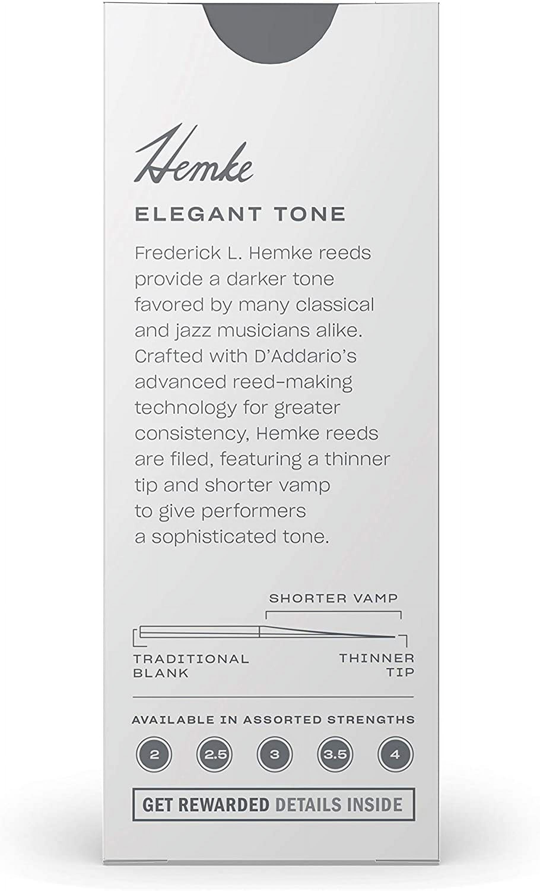 D'Addario Frederick L. Hemke Tenor Saxophone Reeds | Strength 2.0 | 5 Pack