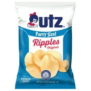 Utz Ripples Original Potato Chips, Gluten-Free, Party Size, 12.5 oz Bag