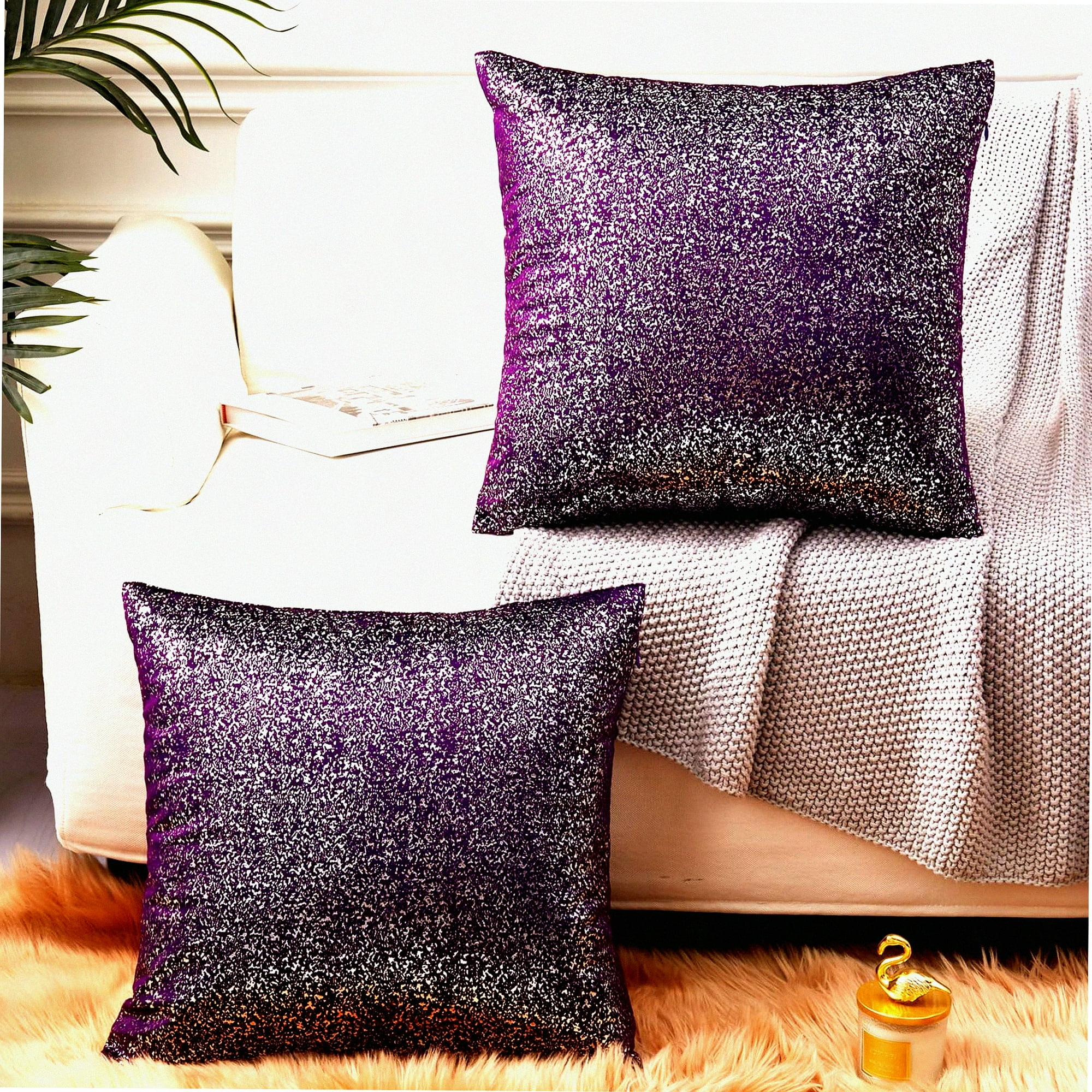 Purple couch pillows sale