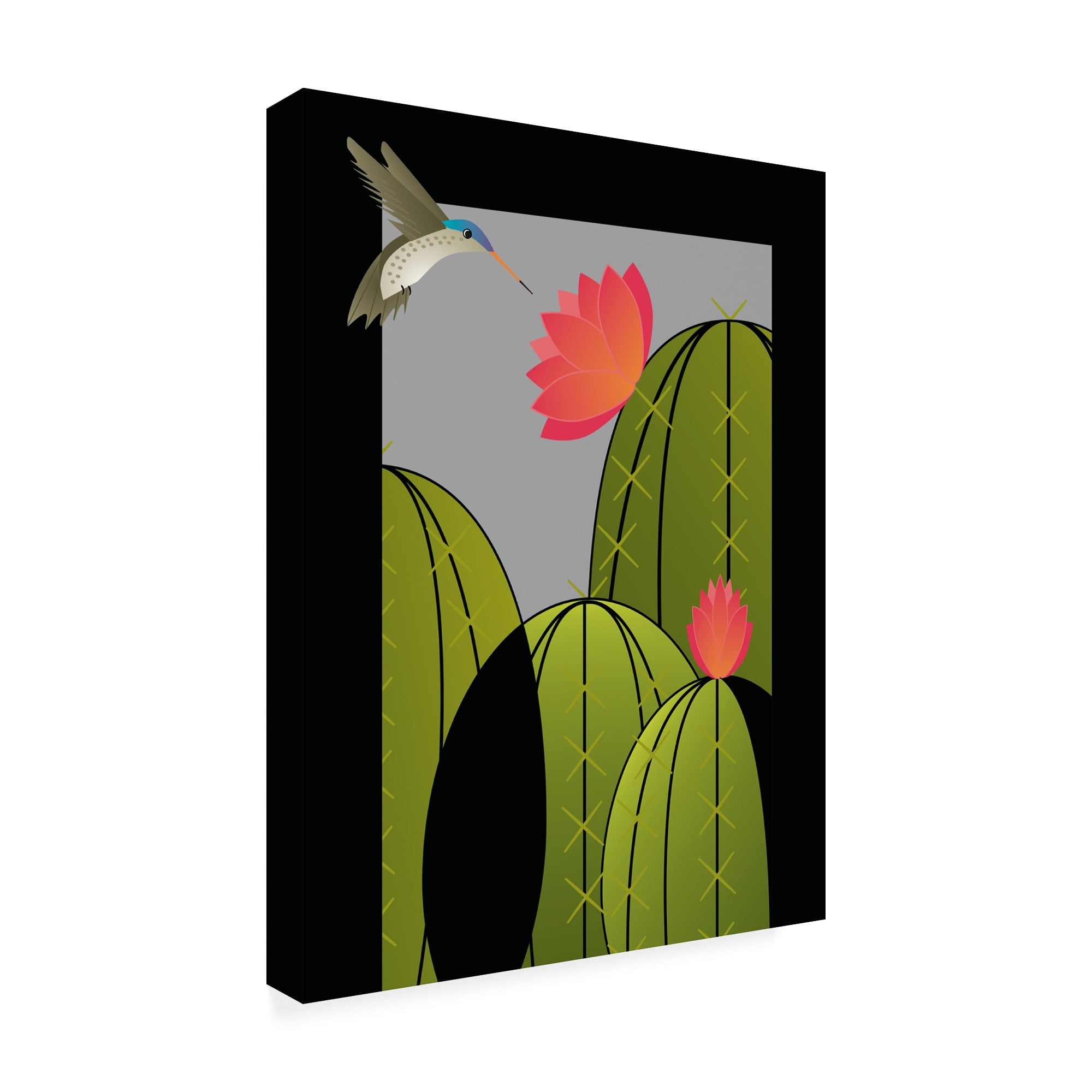 Trademark Fine Art 'Hummingbird Cactus' Canvas Art by Marie Sansone