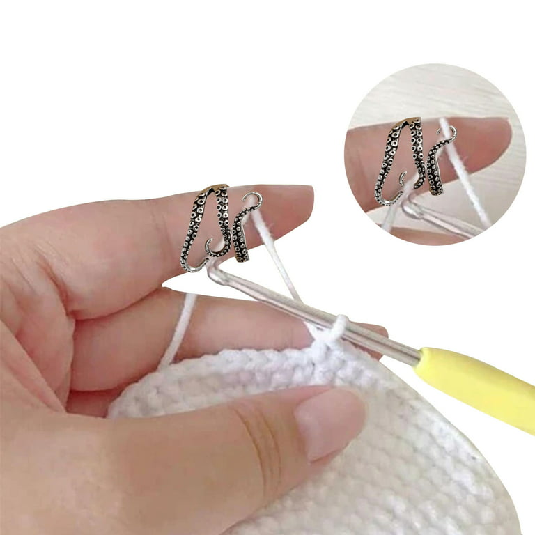 Crochet Rings, 10 Pieces Adjustable Knitting Rings Crochet Finger Rings,  Metal Open Yarn Guide Knitting Tension Rings for Knitting DIY Crafts  Crochet