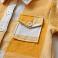 thumbnail image 5 of SERTG Kids Plaid Academic Shirt Long Sleeve Fashion School Style Spring Fall Casual Top for Boys and Girls 1-6 Years(Yellow,7 Years), 5 of 9