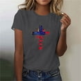 thumbnail image 2 of Busydd Womens Tops Independence Day T Shirts for Women Casual Short Sleeve Round Neck Summer Tops American Flag Print Patriotic Tshirts Stylish Comfortable Cotton Graphic Tees M, 2 of 6